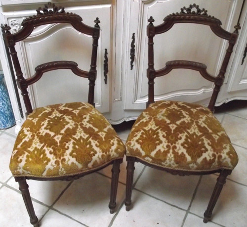 pair of antique rococo style chairs
